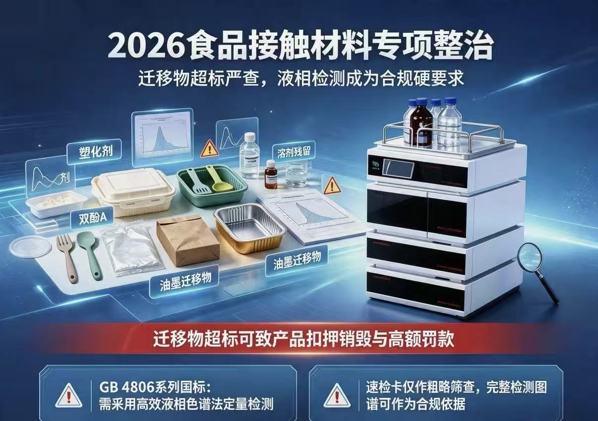 外卖盒、保鲜袋大排查！包装迁移物超标重罚，液相检测成硬性门槛