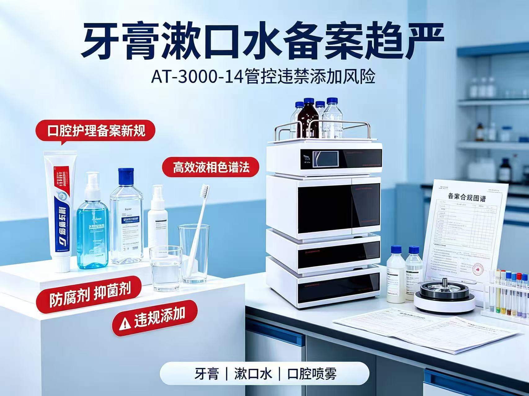 牙膏漱口水备案趋严！抑菌成分违规添加严查，液相色谱成为备案刚需