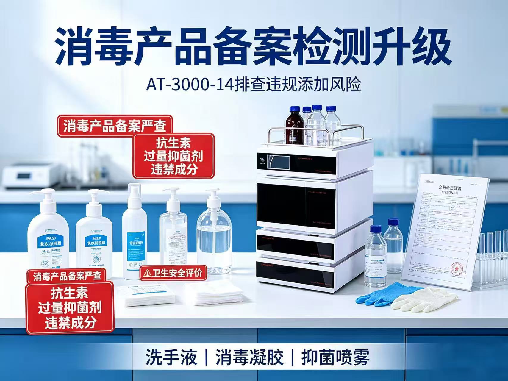 网红消毒产品乱象频发，抑菌洗手液、消毒凝胶大排查！非法添加零容忍，液相检测是备案硬性条件